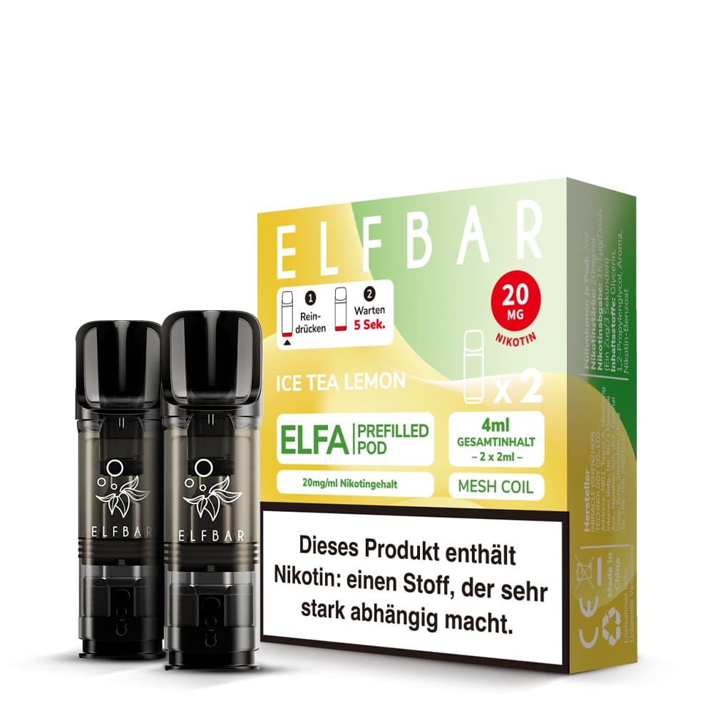 Elfbar ELFA Pods – Ice Tea Lemon – 20mg – 2ml (2 Stück)