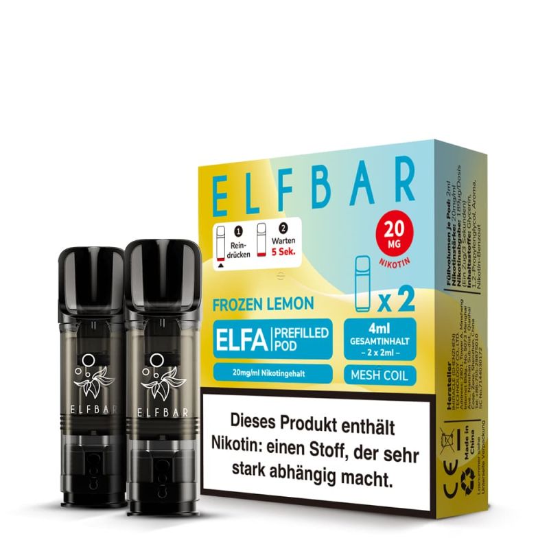 Elfbar ELFA Pods – Frozen Lemon – 20mg – 2ml (2 Stück)