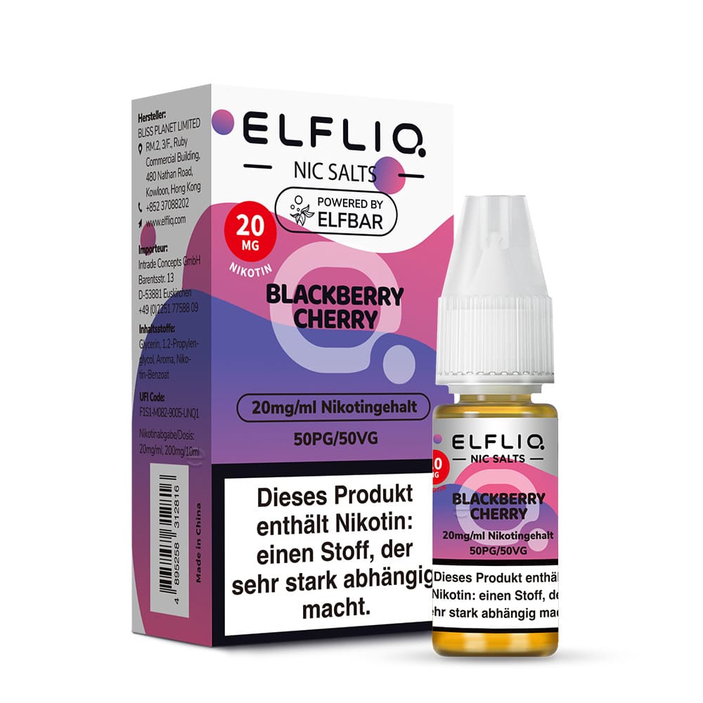 Elfliq by Elfbar Nikotinsalz - Blackberry Cherry - Liquid 10ml 20mg