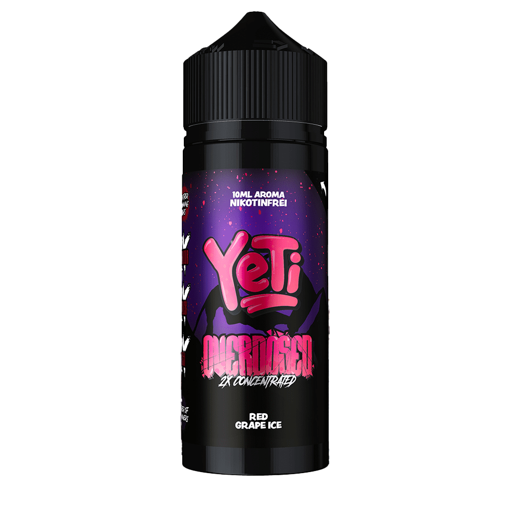 Yeti Longfill - Red Grape Ice - Overdosed 10ml Aroma in 120ml Flasche