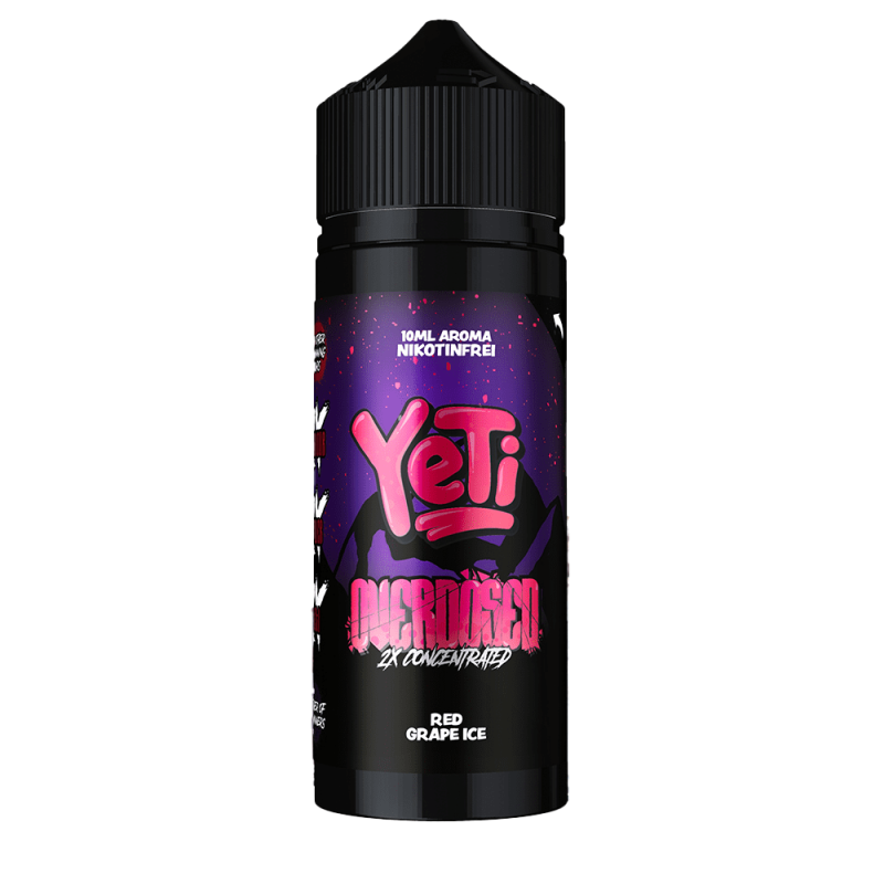 Yeti Longfill - Red Grape Ice - Overdosed 10ml Aroma in 120ml Flasche