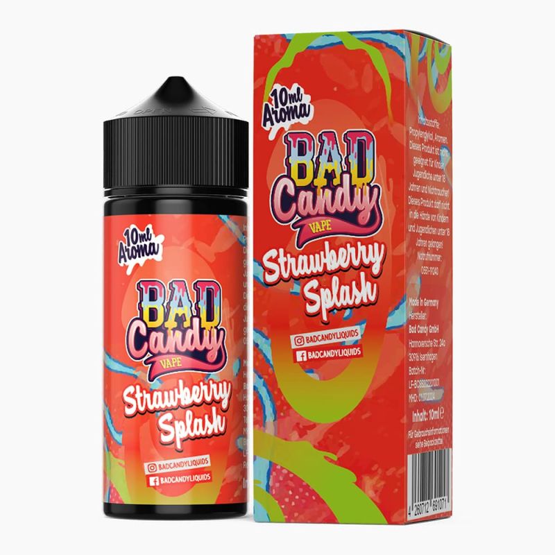 Bad Candy Longfill - Strawberry Splash - 10ml Aroma in 120ml Flasche