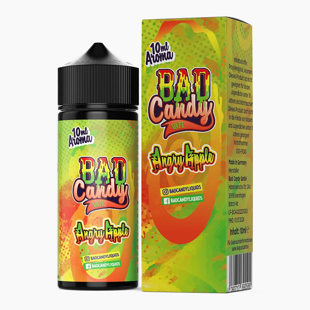 Bad Candy Longfill - Angry Apple - 10ml Aroma in 120ml Flasche