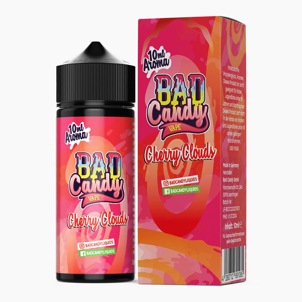 Bad Candy Longfill - Cherry Clouds - 10ml Aroma in 120ml Flasche