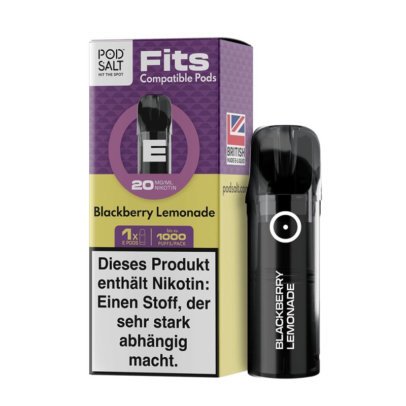 3x Pod Salt Fits Pods Einweg Pod - Blackberry Lemonade - 20mg Nikotinsalz 2ml