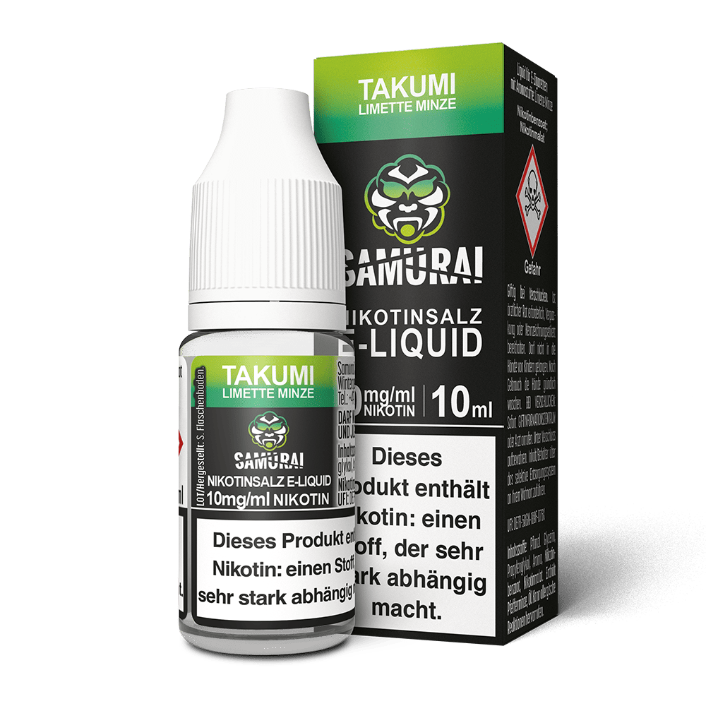 Samurai Nikotinsalz - Takumi Limette Minze - Liquid 10ml 10mg