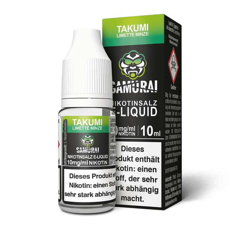 Samurai Nikotinsalz - Takumi Limette Minze - Liquid 10ml 10mg