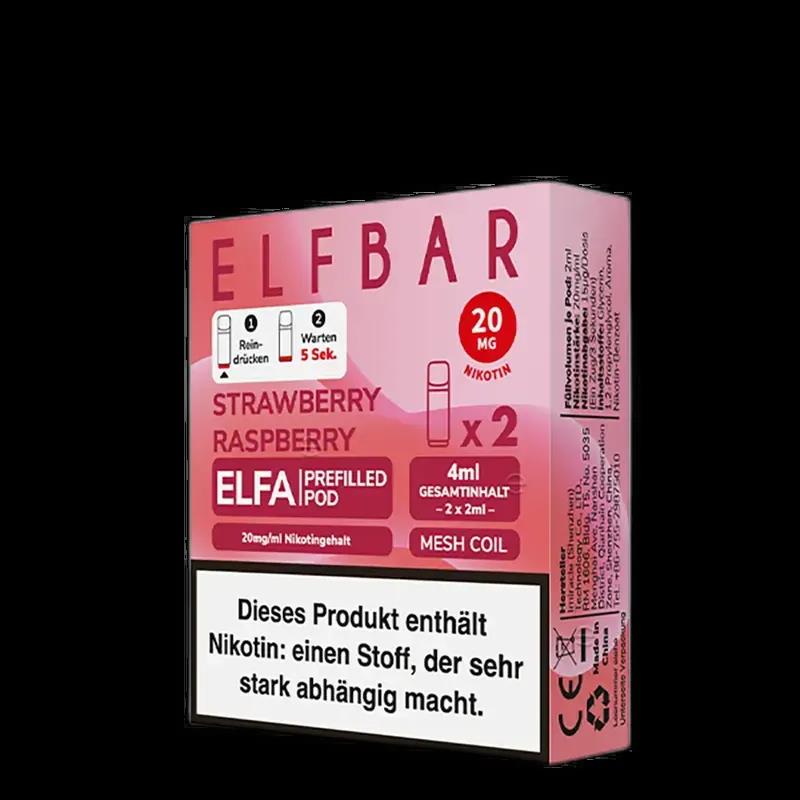 2x Elfbar Elfa Einweg Pod - Strawberry Raspberry - 20mg Nikotinsalz 2ml