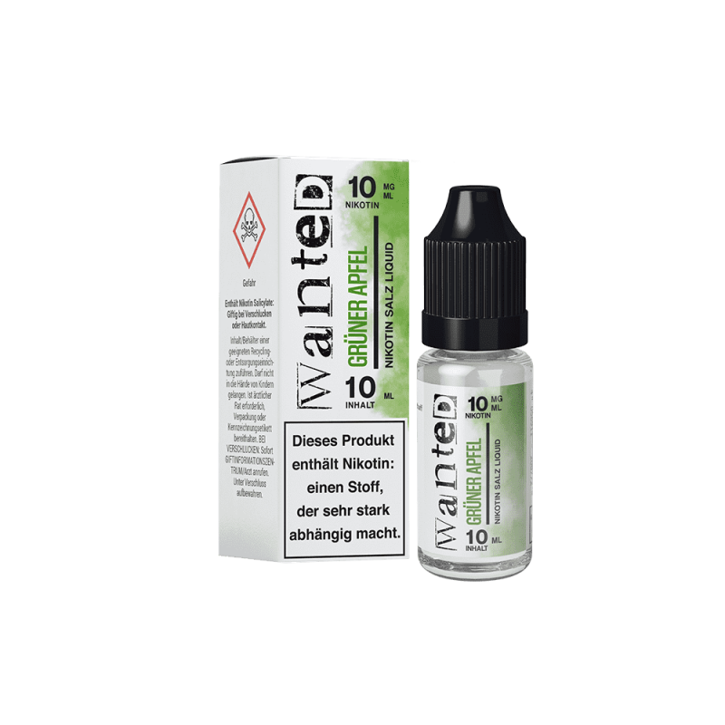 Wanted Nikotinsalz - grüner Apfel - Overdosed 10ml Liquid 10mg