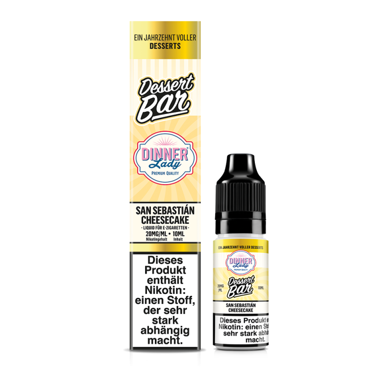 Dinner Lady Dessert Bar Nikotinsalz - San Sebastian Cheesecake - 50/50 10ml Liquid 20mg