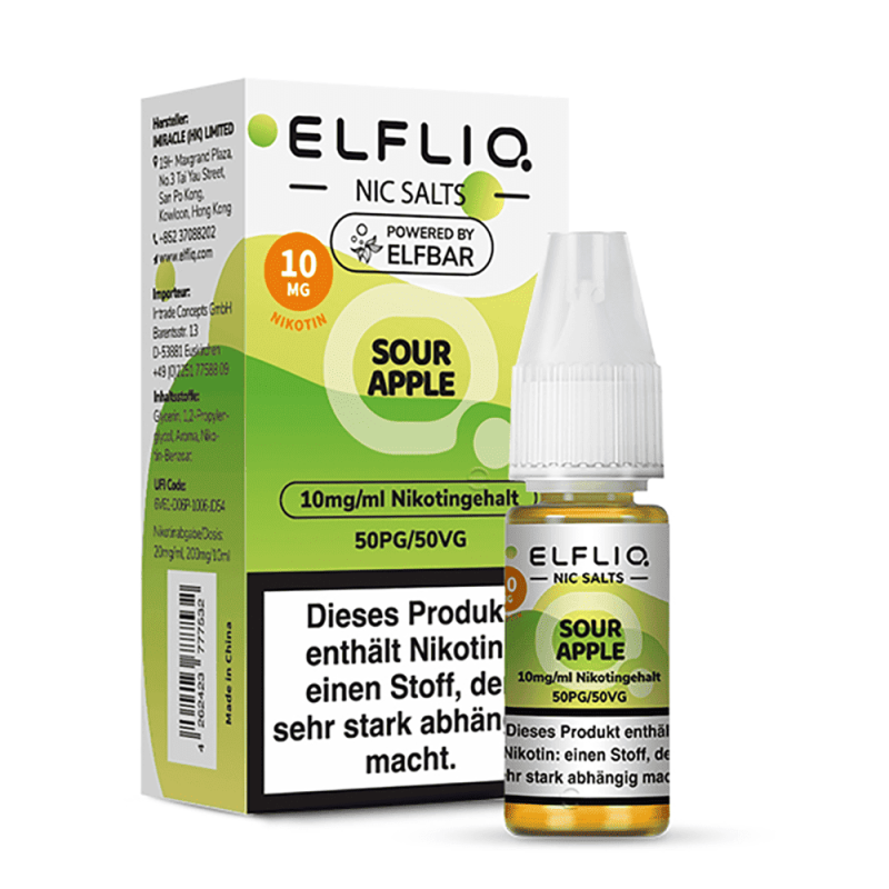 Elfliq by Elfbar Nikotinsalz - Sour Apple - Liquid 10ml 10mg