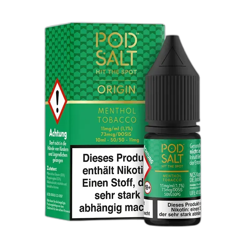Pod Salt Origin Nikotinsalz - Menthol Tobacco - 10ml Liquid 11mg