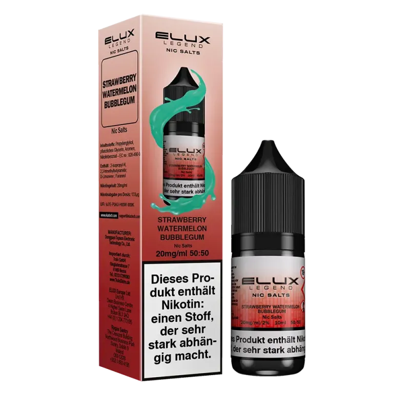 Elux Nikotinsalz - Strawberry Watermelon Bubblegum - Liquid 10ml