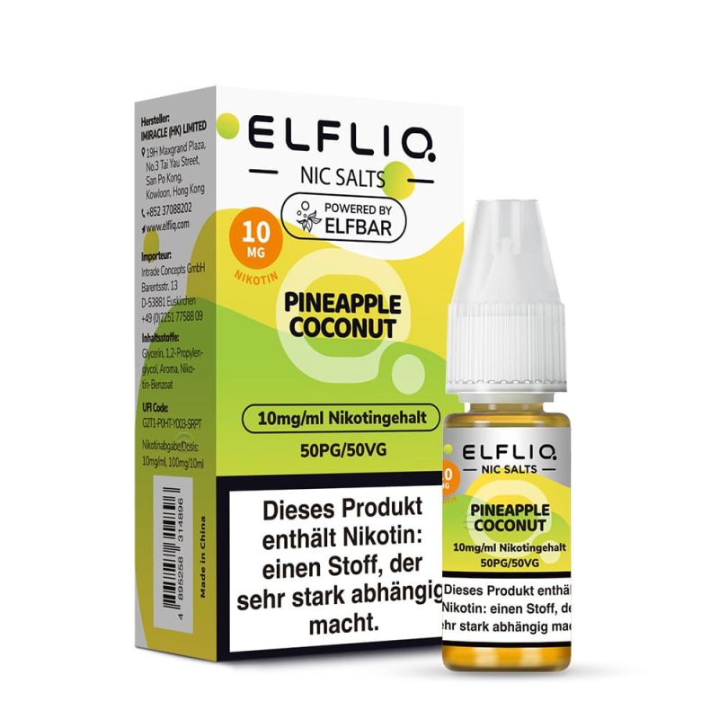 Elfliq by Elfbar Nikotinsalz - Pineapple Coconut - Liquid 10ml 10mg