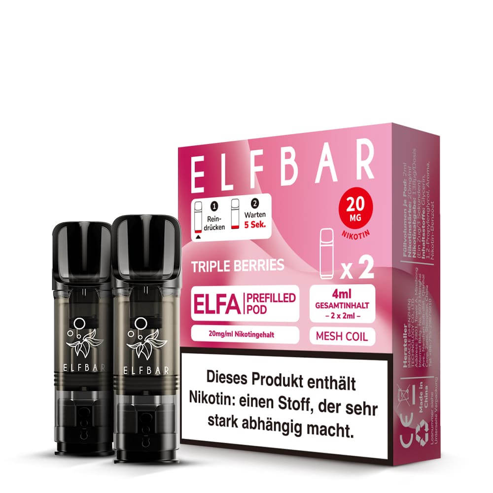 Elfbar ELFA Pods – Triple Berries – 20mg – 2ml (2 Stück)