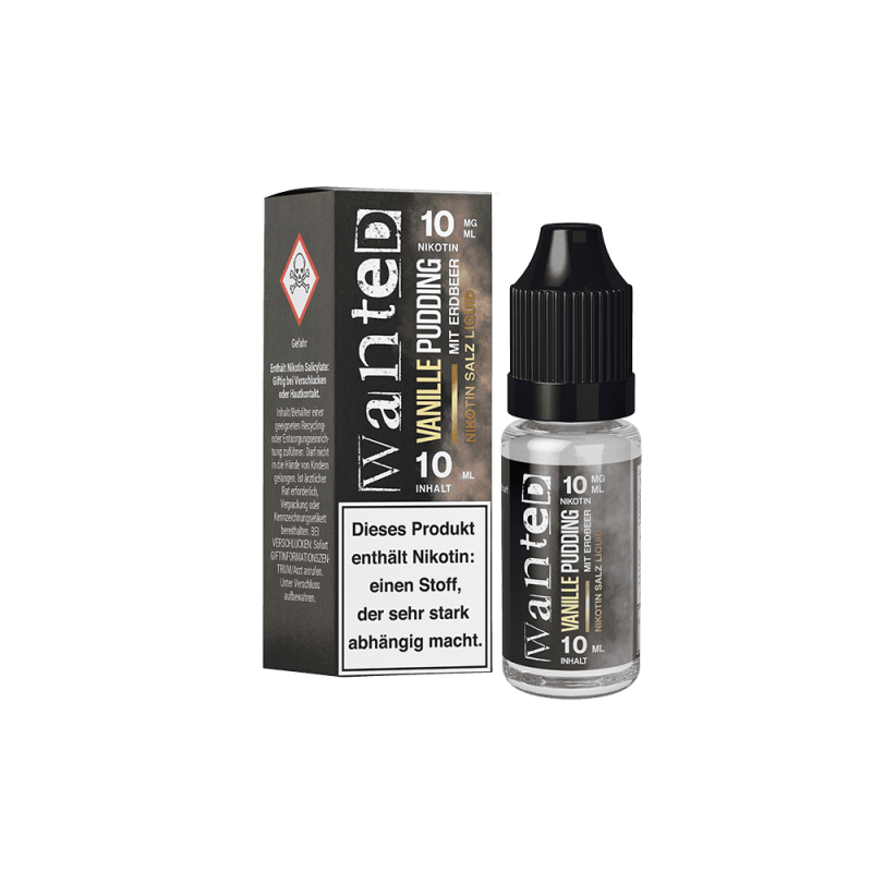 Wanted Nikotinsalz - Vanillepudding mit Erdbeer - Overdosed 10ml Liquid 10mg