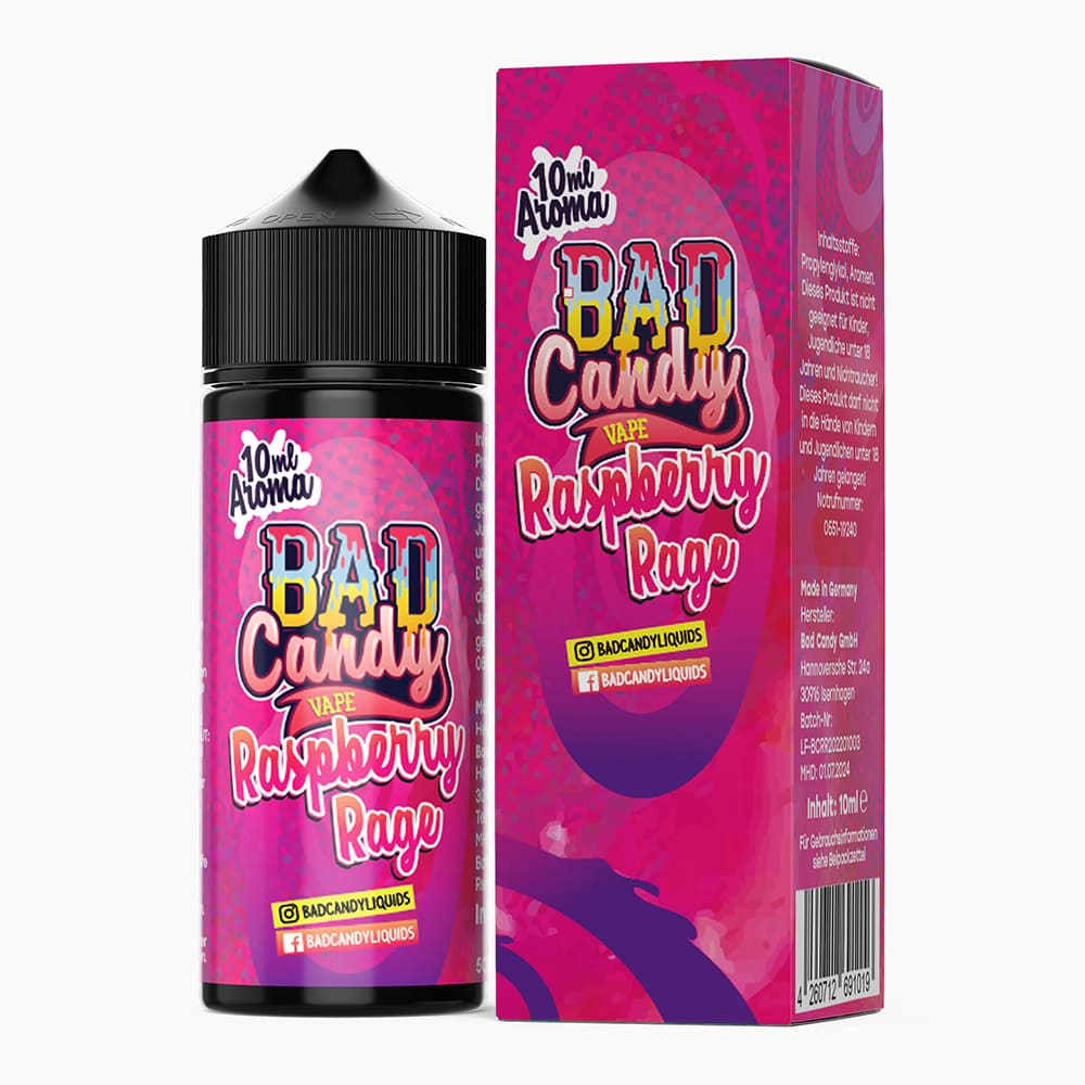 Bad Candy Longfill - Raspberry Rage - 10ml Aroma in 120ml Flasche