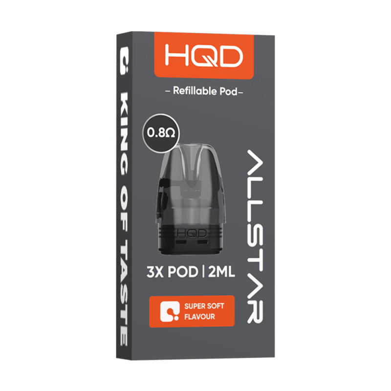 3x HQD Allstar Lite Refillable Pod 0,8 Ohm 2ml