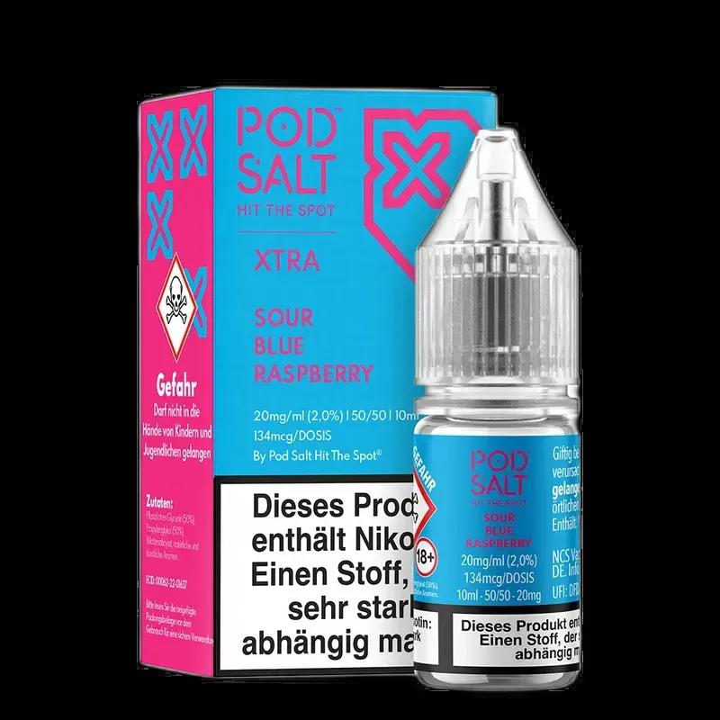 Pod Salt Xtra Nikotinsalz - Sour Blue Raspberry - 10ml Liquid 20mg