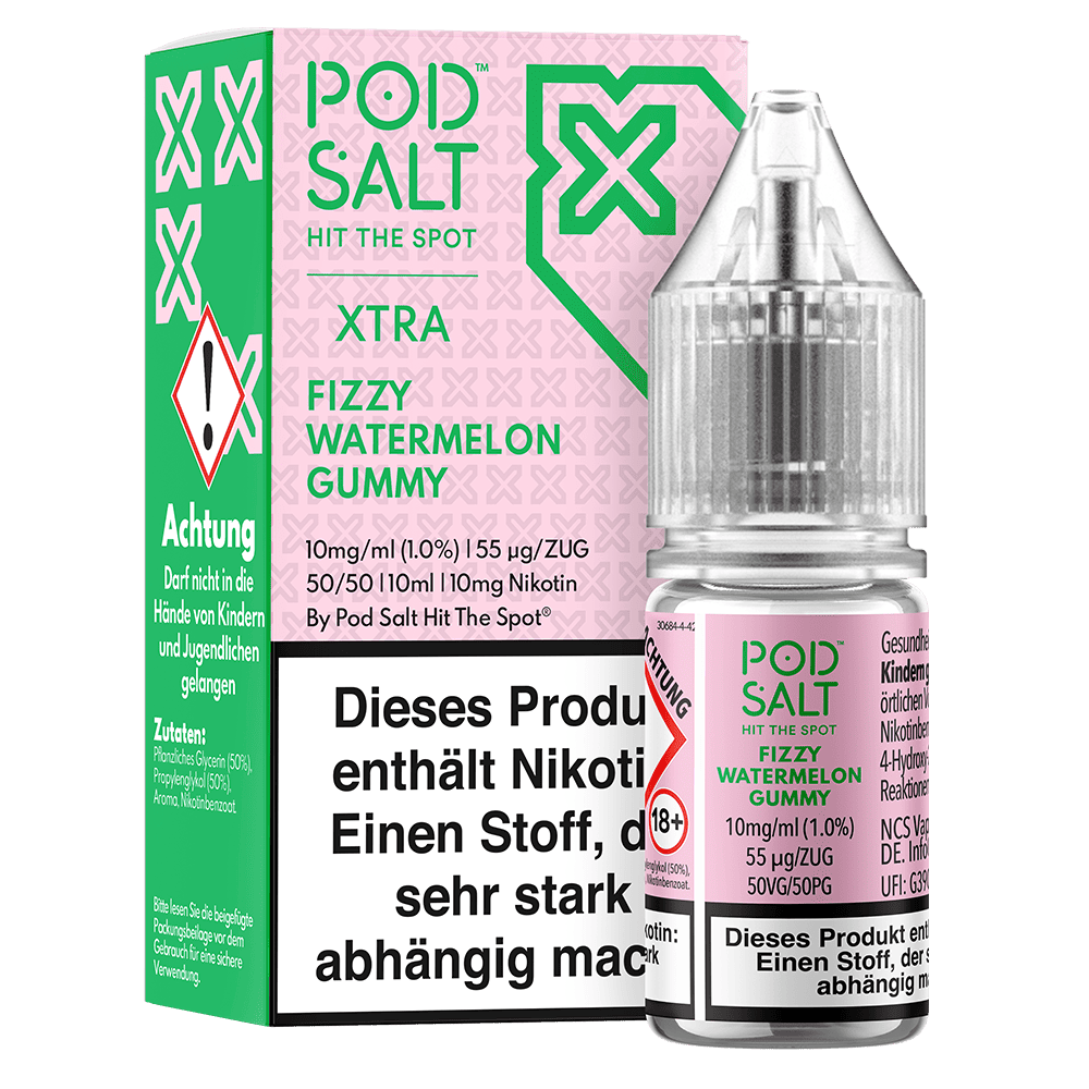 Pod Salt Xtra Nikotinsalz - Fizzy Watermelon Gummy - Liquid 10ml 10mg