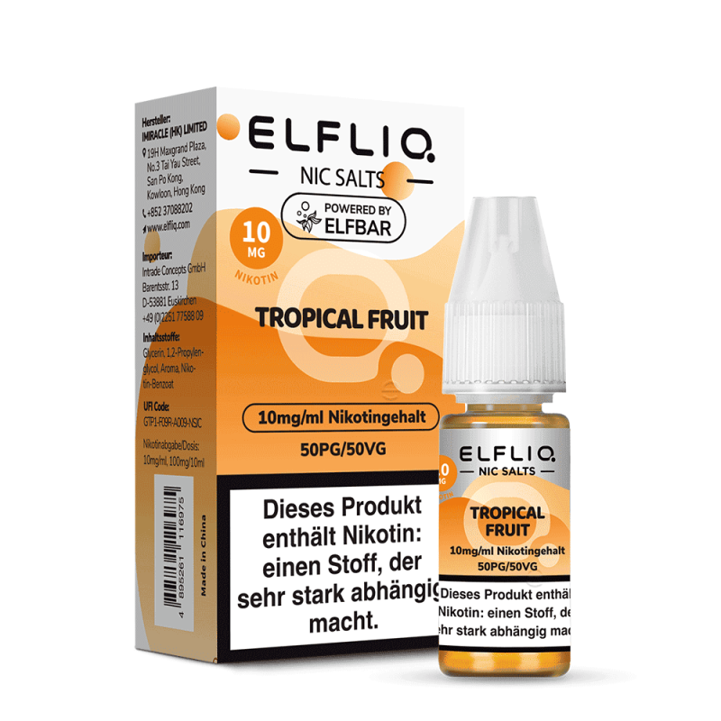 Elfliq by Elfbar Nikotinsalz - Tropical Fruit - Liquid 10ml 10mg
