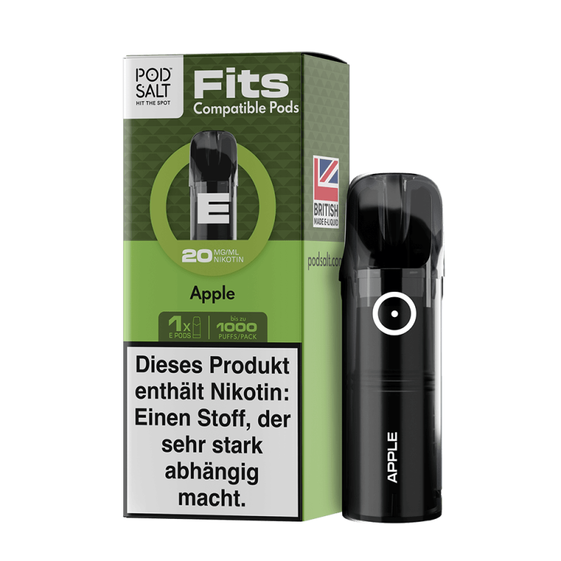 3x Pod Salt Fits Pods Einweg Pod - Apple - 20mg Nikotinsalz 2ml