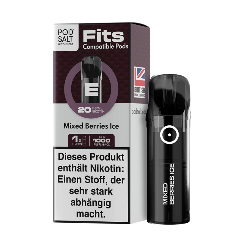 3x Pod Salt Fits Pods Einweg Pod - Mixed Berries Ice - 20mg Nikotinsalz 2ml