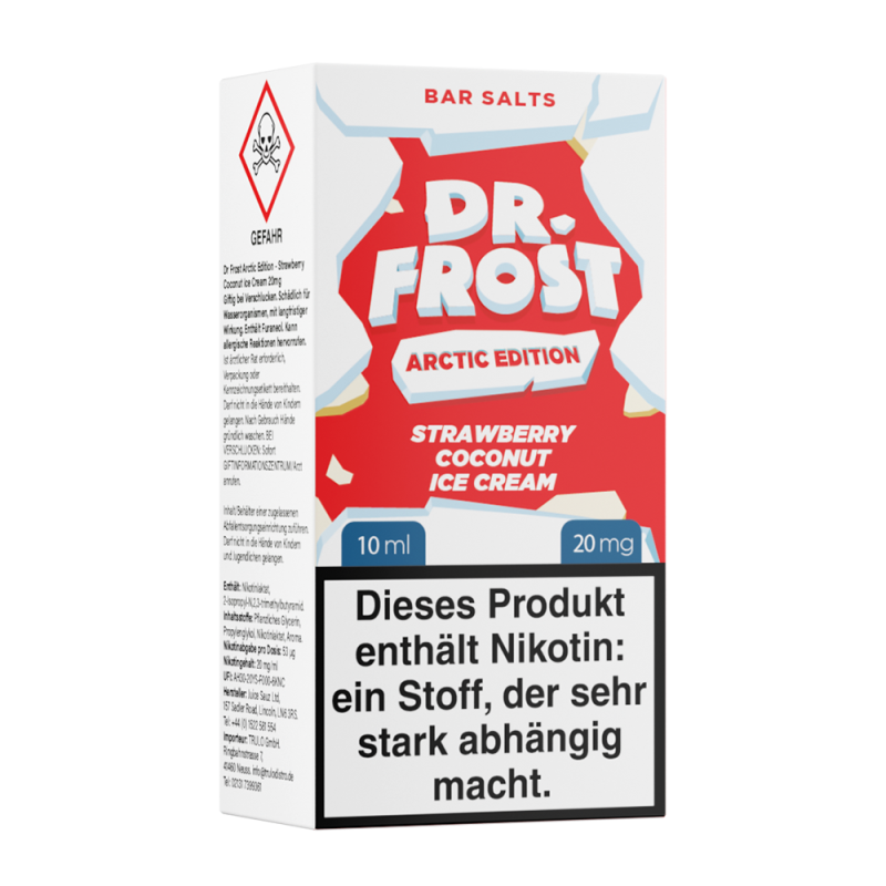 Dr. Frost Nikotinsalz - Strawberry Coconut Ice Cream - Liquid 20mg 10ml Flasche