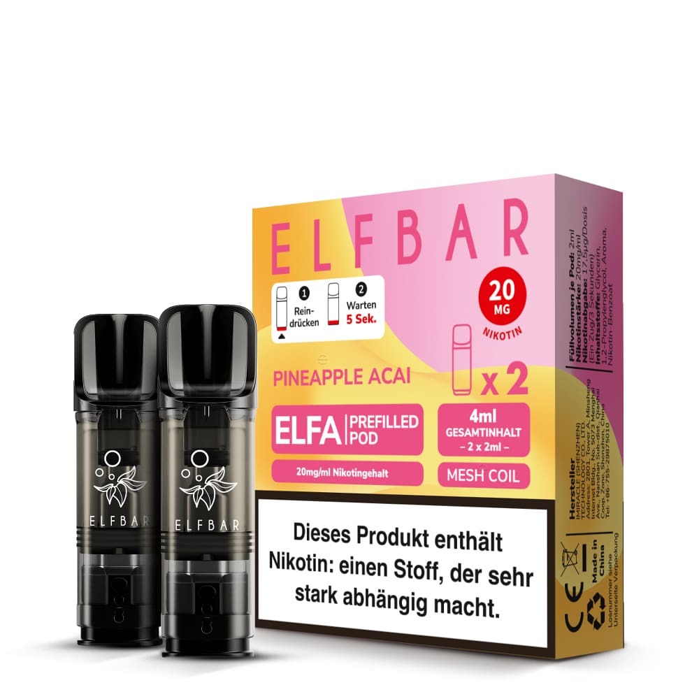 Elfbar ELFA Pods – Pineapple Acai – 20mg – 2ml (2 Stück)