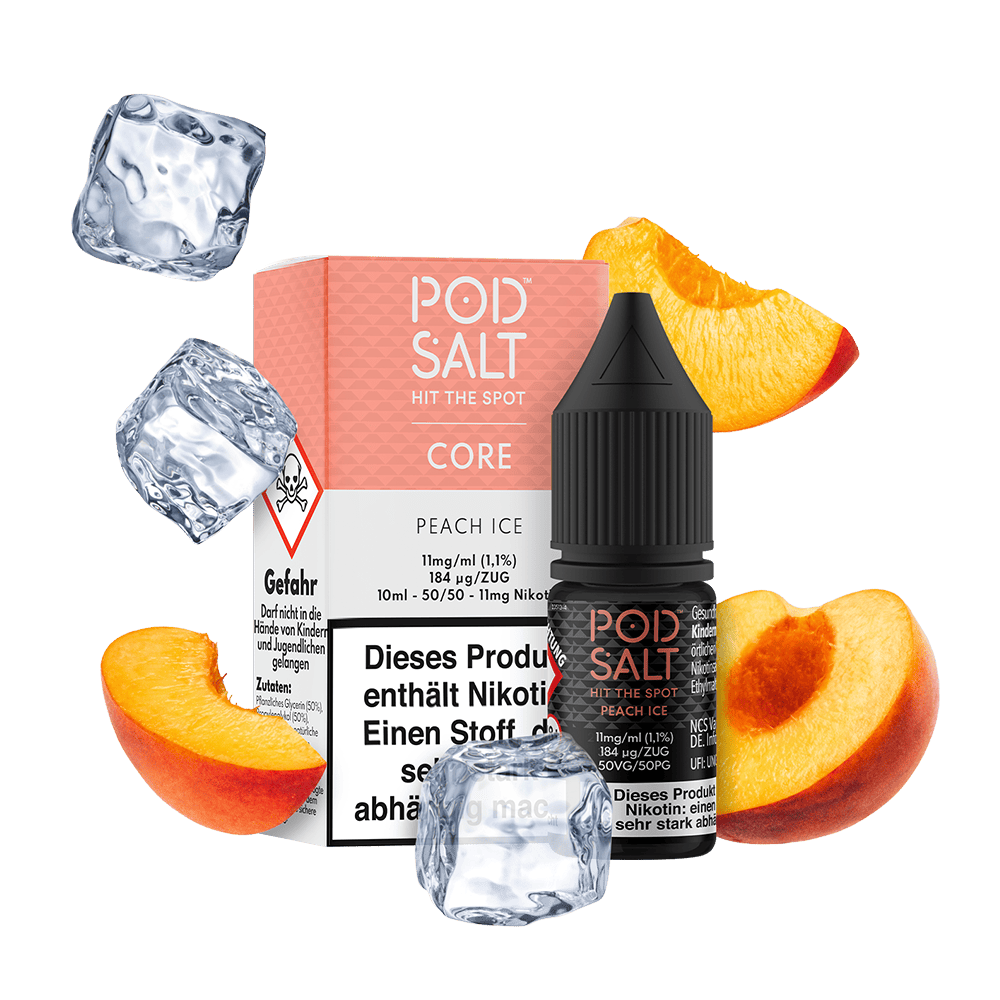 Pod Salt Core Nikotinsalz - Peach Ice - Liquid 10ml 11mg