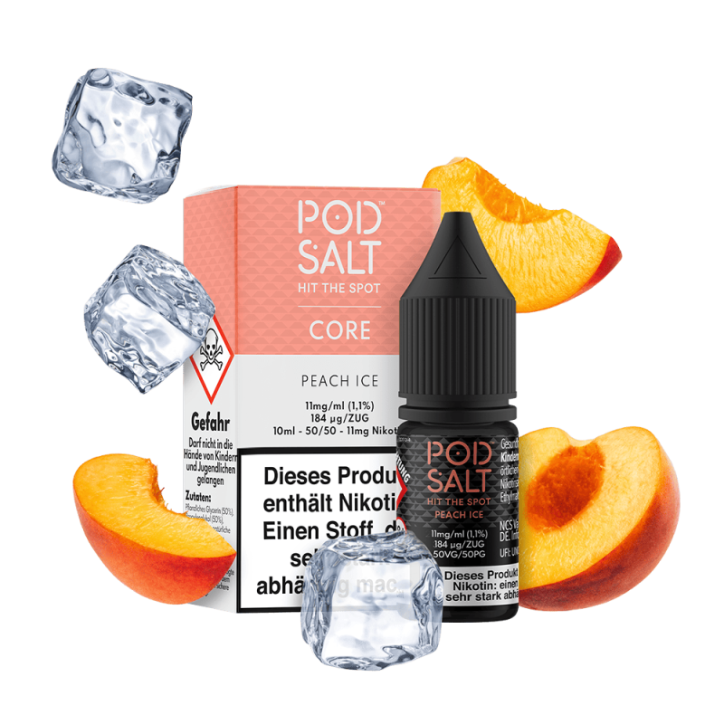 Pod Salt Core Nikotinsalz - Peach Ice - Liquid 10ml 11mg