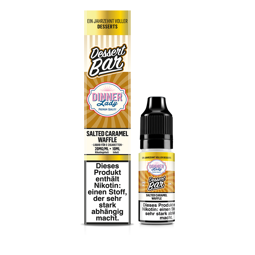 Dinner Lady Dessert Bar Nikotinsalz - Salted Caramel Waffle - 50/50 10ml Liquid 20mg