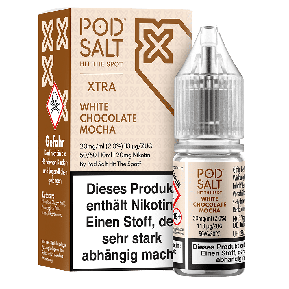 Pod Salt Xtra Nikotinsalz - White Chocolate Mocha - Liquid 10ml 20mg