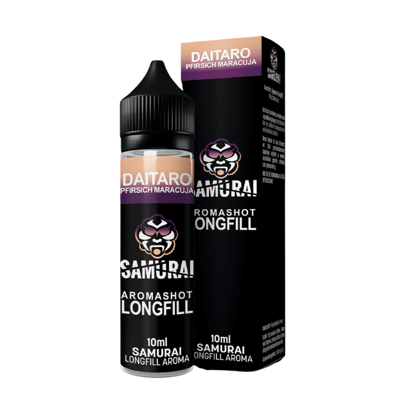 Samurai Longfill - Daitaro Pfirsich Maracuja - 10ml Aroma in 60ml Flasche