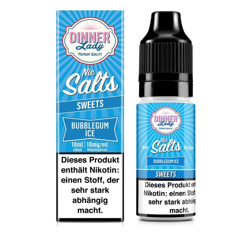 Dinner Lady Sweets Nikotinsalz - Bubblegum Ice - 50/50 10ml Liquid 10mg