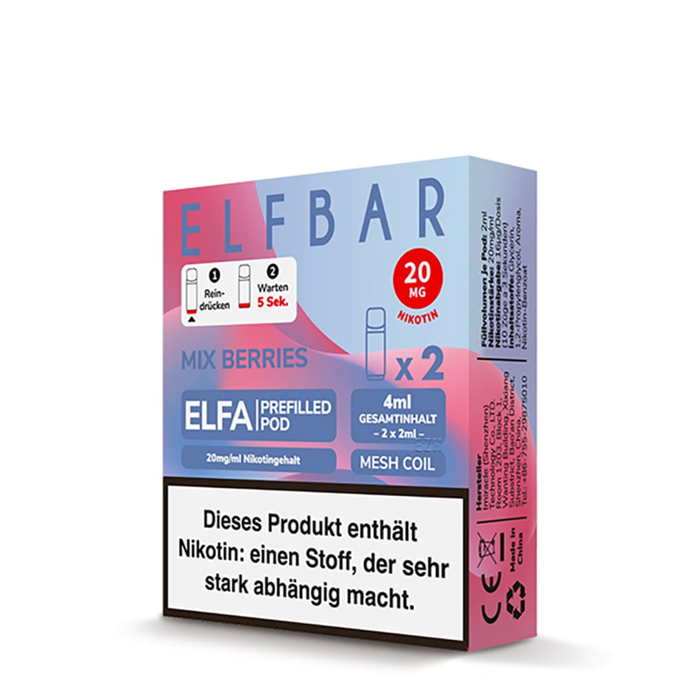Elfbar ELFA Pods – Mix Berries – 2ml (2 Stück) 20mg