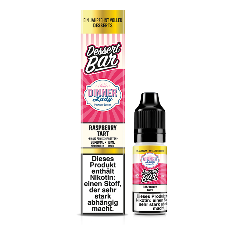 Dinner Lady Dessert Bar Nikotinsalz - Raspberry Tart - 50/50 10ml Liquid 20mg