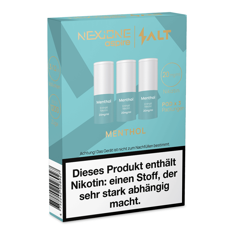 3x NEXIONE Salt Pod - Menthol - 20mg Nikotinsalz 1.2ml