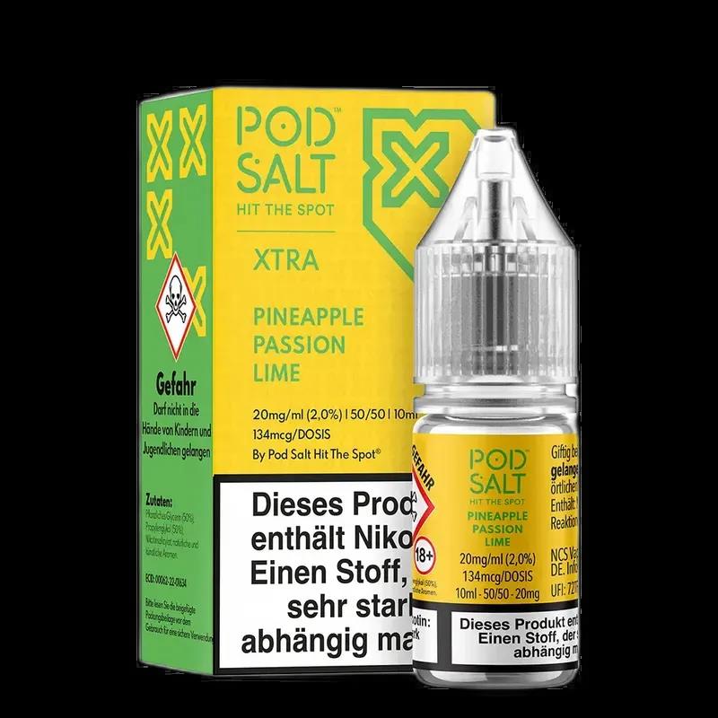 Pod Salt Xtra Nikotinsalz - Pineapple Passion Lime - 10ml Liquid 20mg