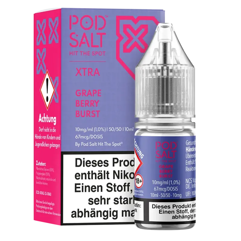 Pod Salt Xtra Nikotinsalz - Grape Berry Burst - Liquid 10ml