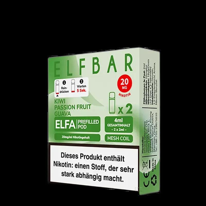 2x Elfbar Elfa Einweg Pod - Kiwi Passionfruit Guava - 20mg Nikotinsalz 2ml