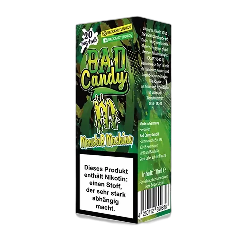 Bad Candy Nikotinsalz - Monstar Machine - 10ml Liquid
