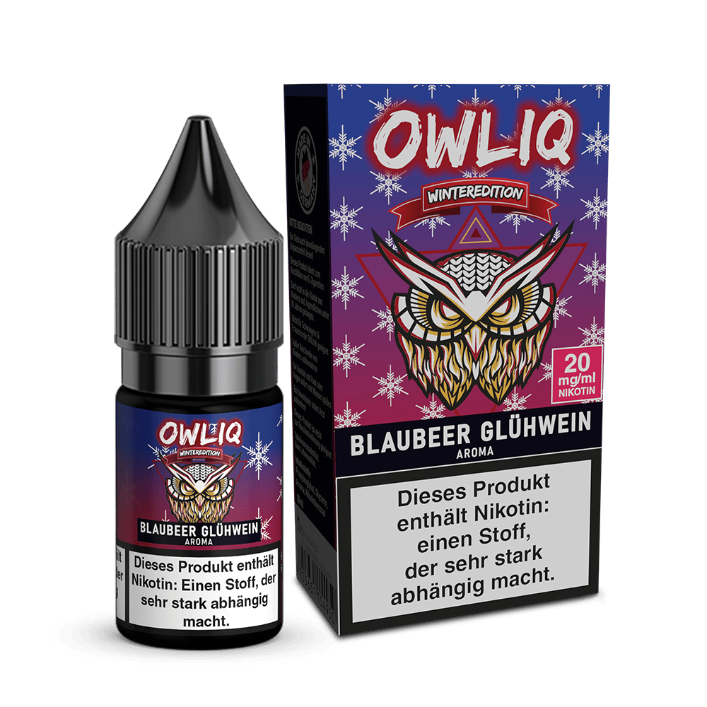 OWLIQ Nikotinsalz Weihnachtsedition - Blaubeer Glühwein - 10ml Liquid 20mg