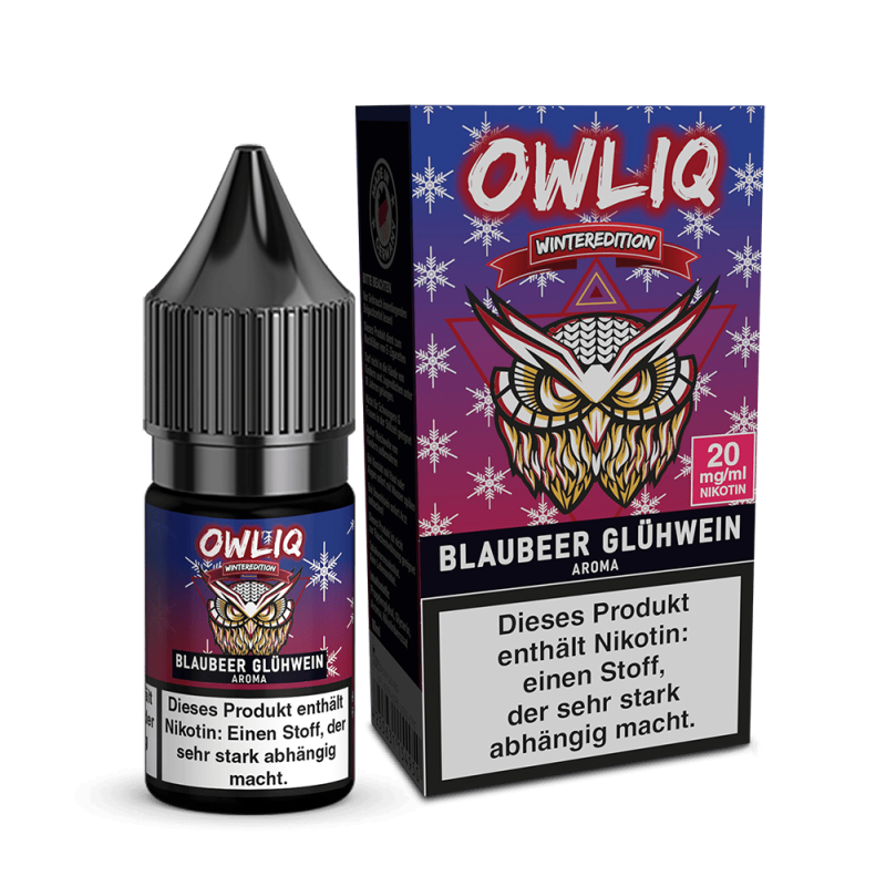 OWLIQ Nikotinsalz Weihnachtsedition - Blaubeer Glühwein - 10ml Liquid 20mg