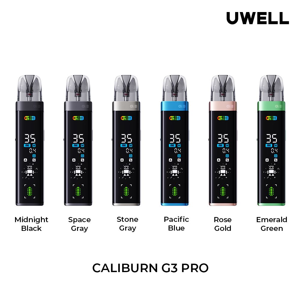 Uwell Caliburn G3 Pro Kit, Vape, G3 Pro, Pod, Digitalanzeige, Farboptionen, Vape, Caliburn G3 Pro, Pod, Elektronik, E-Zigarette, Vape, E-Zigarette, Caliburn G3 Pro, USB-C, Display, Vape, Caliburn G3 Pro, Pod, Display 35W, Farbvarianten