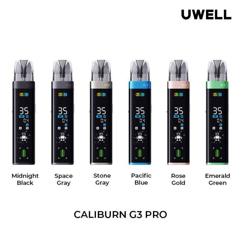 Uwell Caliburn G3 Pro Kit, Vape, G3 Pro, Pod, Digitalanzeige, Farboptionen, Vape, Caliburn G3 Pro, Pod, Elektronik, E-Zigarette, Vape, E-Zigarette, Caliburn G3 Pro, USB-C, Display, Vape, Caliburn G3 Pro, Pod, Display 35W, Farbvarianten