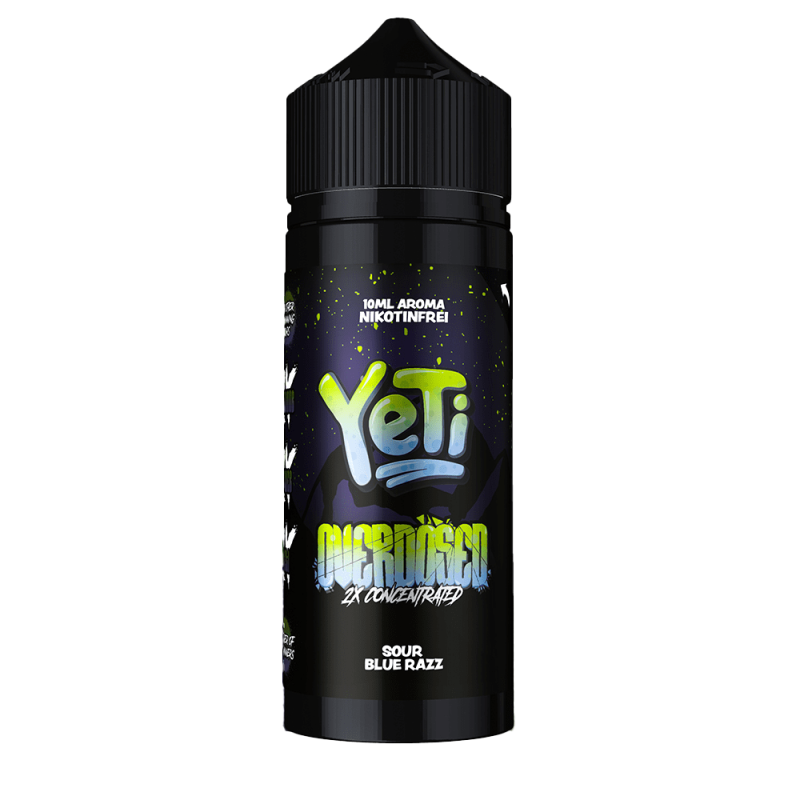 Yeti Longfill - Sour Blue Razz - Overdosed 10ml Aroma in 120ml Flasche