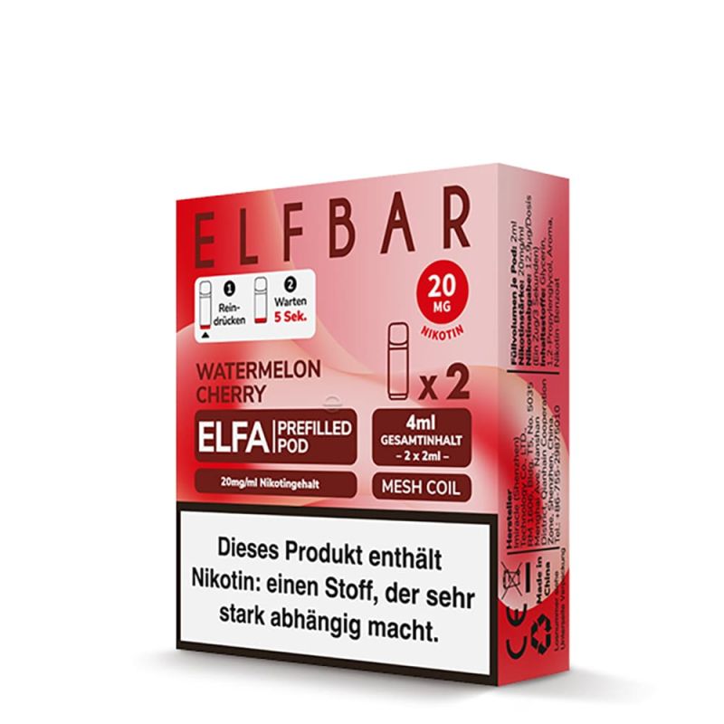 Elfbar ELFA Pods – Watermelon Cherry – 20mg – 2ml (2 Stück)