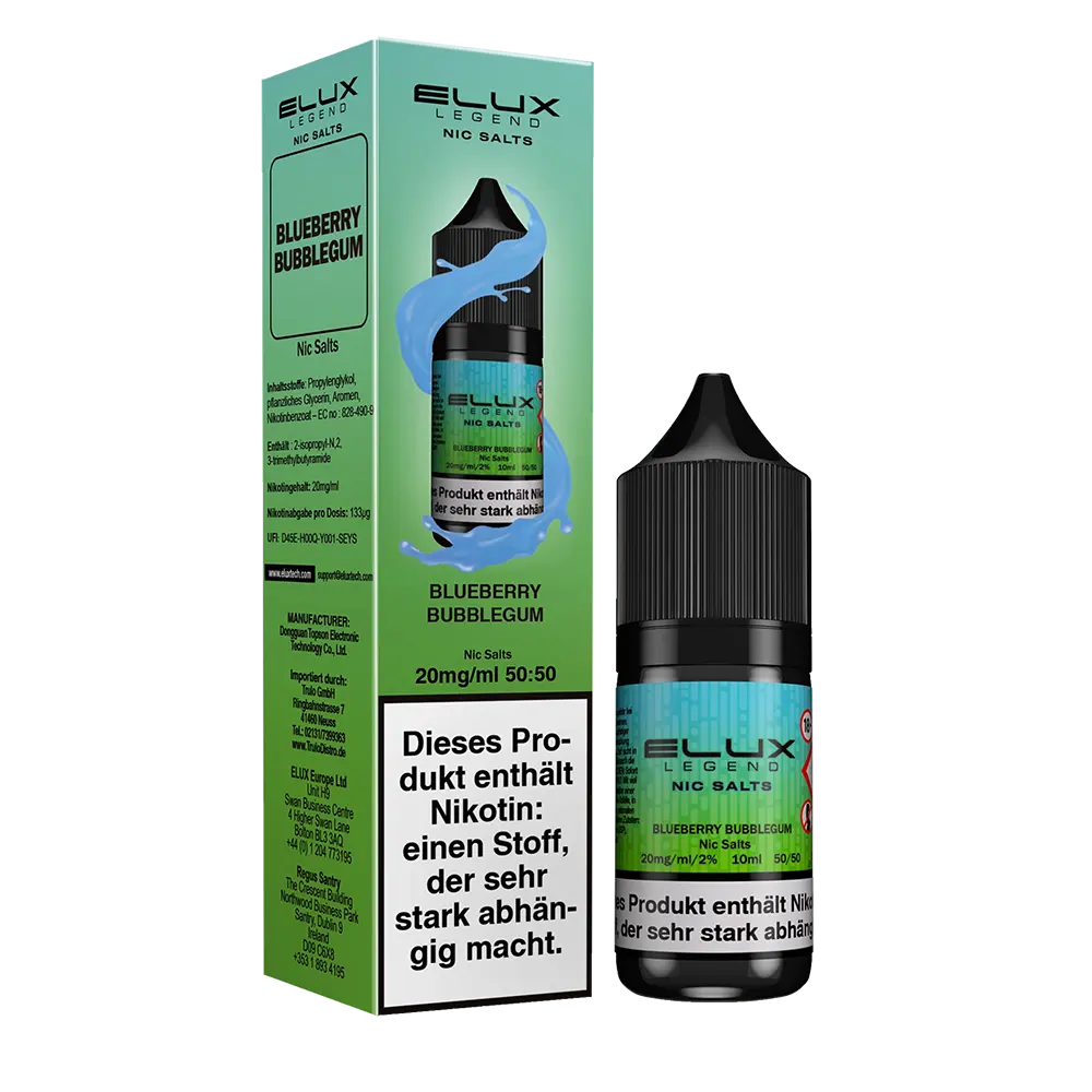 Elux Nikotinsalz - Blueberry Bubblegum - Liquid 10ml