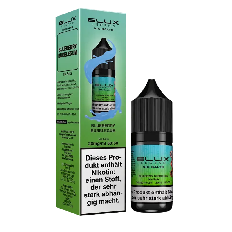 Elux Nikotinsalz - Blueberry Bubblegum - Liquid 10ml